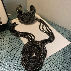 Black necklaces with matching bracelet